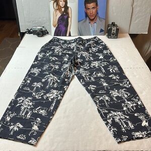 Talbots vintage high waisted Palm Springs golf print pants